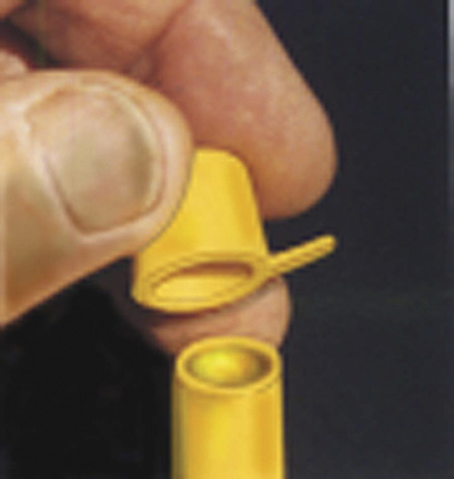 WirthCo Funnel, Round, 1/2 Inch Spout Outside Diameter X 4 Inch Flexible Spout Length, Yellow, Thermoplastic Elastomer, With Cap – 32157