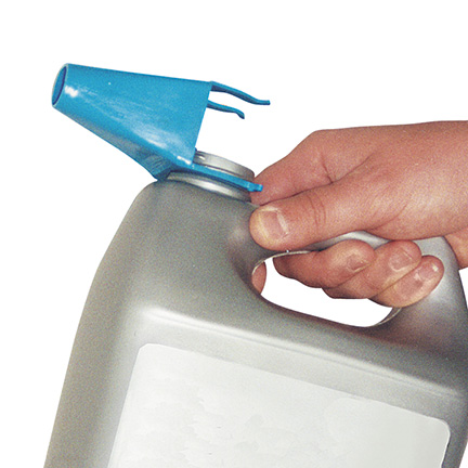 WirthCo Funnel, Clip-On, 2-1/2 Inch Length X 2 Inch Width, 7/8 Inch Spout Diameter, Blue, Polypropylene, With Clip Strip Packaging – 32251