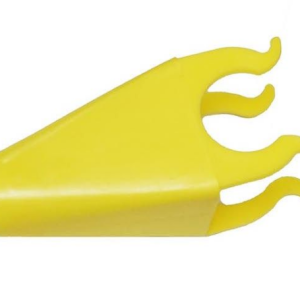 WirthCo Funnel, Clip-On, 2-1/2 Inch Length X 2 Inch Width, 7/8 Inch Spout Diameter, Yellow, Polypropylene, With Clip Strip Packaging – 32255