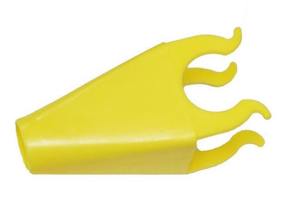 WirthCo Funnel, Clip-On, 2-1/2 Inch Length X 2 Inch Width, 7/8 Inch Spout Diameter, Yellow, Polypropylene, With Clip Strip Packaging – 32255
