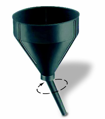 WirthCo Funnel, Round, 7-1/2 Inch Top Inside Diameter X 12 Inch Overall Height, 5/8 Inch Spout Outside Diameter X 4-7/16 Inch Spout Length – 32300