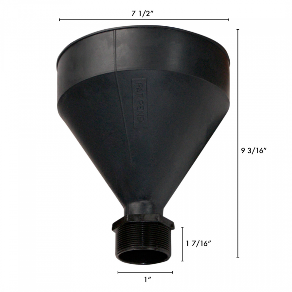 WirthCo Funnel, Round, 7-1/2 Inch Top Inside Diameter X 9-3/16 Inch Overall Height – 32400