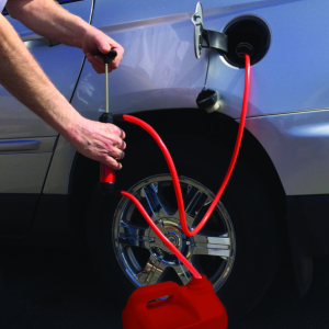 WirthCo Dispensing Pump, Use for Oil/ Gas/ Water/ Other Common Liquids, With 50 Inch Hose, Red – 32467