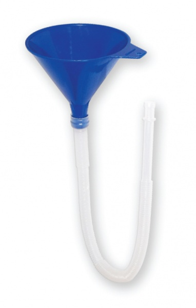 WirthCo Funnel, Round, 5 Inch Top Opening, 1/2 Inch Bottom Spout Inside Diameter X 21 Inch Spout Length, 1 Pint Capacity – 32832