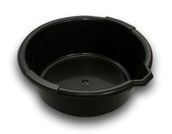 WirthCo Drain Pan, 6-1/2 Quart Capacity, 11-1/2 Inch Top Inside Diameter, 4-1/2 Inch Height, Black, Polypropylene, Without Handle – 32950