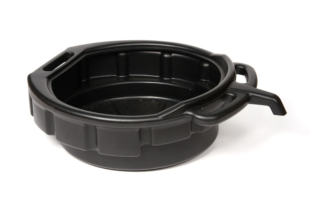 WirthCo Drain Pan, 4 Gallon Capacity, 17-3/4 Inch Top Inside Diameter X 1 Inch Spout Outside Diameter, 5-1/2 Inch Overall Height, Black – 32953