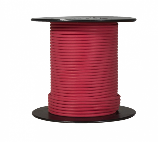 WirthCo Primary Wire, Stranded Conductor, 10 Gauge, Red, 100 Feet Spool, Copper Conductor/ PVC Insulation – 80042