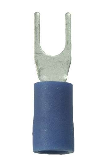WirthCo Wire Terminal End, Battery Doctor ®, #6 Fork Terminal, 16-14 Gauge Wire, Vinyl Insulation, Pack of 100 – 80409
