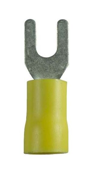WirthCo Wire Terminal End, Battery Doctor ®, #6 Fork Terminal, 12-10 Gauge Wire, Vinyl Insulation, Pack of 100 – 80411