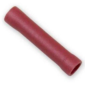 WirthCo Wire Terminal End, Battery Doctor ®, Vinyl Insulated Butt Connector, 22-18 Gauge Wire, Pack of 25, Red – 80810