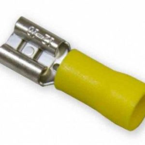 WirthCo Wire Terminal End, 1/4 Inch Vinyl Insulated Female Quick Disconnect, 12-10 Gauge Wire, Pack of 25 – 80827