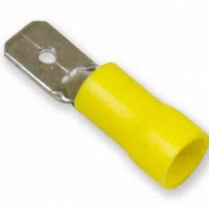 WirthCo Wire Terminal End, 1/4 Inch Vinyl Insulated Male Quick Disconnect, 12-10 Gauge Wire, Pack of 25 – 80829