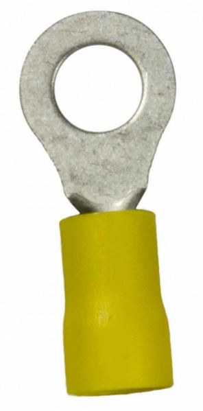 WirthCo Wire Terminal End, 1/4 Inch Vinyl Insulated Ring Terminal, 12-10 Gauge Wire, Pack of 25 – 80857
