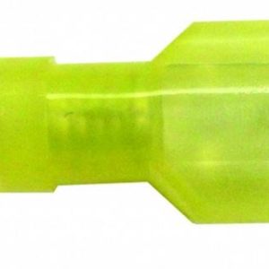 WirthCo Wire Terminal End, 1/4 Inch Nylon Fully Insulated Male Quick Disconnect, 12-10 Gauge Wire, Pack of 5 – 80878