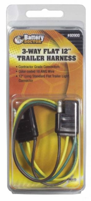 WirthCo Trailer Wiring Connector, Vehicle Side, 4-WAY Circuit Connector, 12 Inch Lead Length – 80908