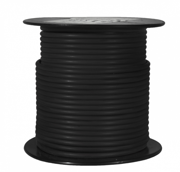 WirthCo Primary Wire, Stranded Conductor, 14 Gauge, Black, 100 Feet Spool, Copper Conductor/ Cross-Linked Polyethylene Insulation – 81015