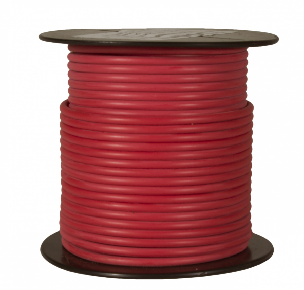 WirthCo Primary Wire, Stranded Conductor, 14 Gauge, Red, 100 Feet Spool, Copper Conductor/ Cross-Linked Polyethylene Insulation – 81020