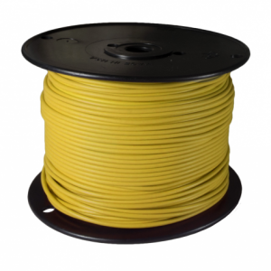 WirthCo Primary Wire, Stranded Conductor, 14 Gauge, Yellow, 500 Feet Spool, Copper Conductor/ Cross-Linked Polyethylene Insulation – 81030
