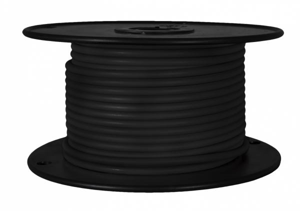 WirthCo Primary Wire, Stranded Conductor, 18 Gauge, Black, 100 Feet Spool, Copper Conductor/ Cross-Linked Polyethylene Insulation – 81039