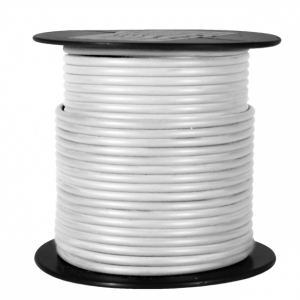 WirthCo Primary Wire, Stranded Conductor, 14 Gauge, White, 100 Feet Spool, Copper Conductor/ PVC Insulation – 81085
