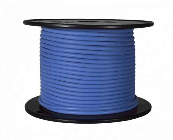WirthCo Primary Wire, Stranded Conductor, 16 Gauge, Blue, 100 Feet Spool, Copper Conductor/ PVC Insulation – 81099