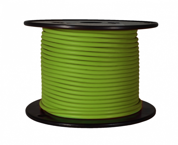 WirthCo Primary Wire, Stranded Conductor, 16 Gauge, Green, 100 Feet Spool, Copper Conductor/ PVC Insulation – 81101