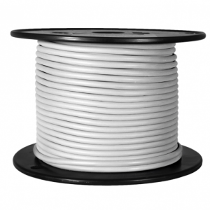 WirthCo Primary Wire, Stranded Conductor, 16 Gauge, White, 100 Feet Spool, Copper Conductor/ PVC Insulation – 81104