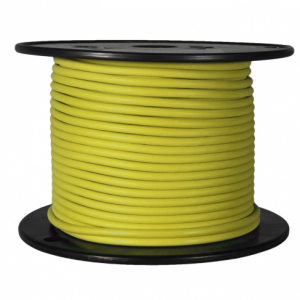 WirthCo Primary Wire, Stranded Conductor, 16 Gauge, Yellow, 100 Feet Spool, Copper Conductor/ PVC Insulation – 81105