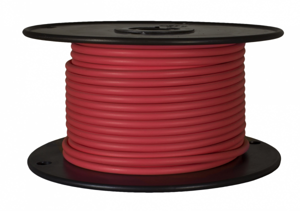 WirthCo Primary Wire, Stranded Conductor, 18 Gauge, Red, 100 Feet Spool, Copper Conductor/ PVC Insulation – 81111