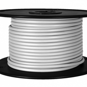 WirthCo Primary Wire, Stranded Conductor, 18 Gauge, White, 100 Feet Spool, Copper Conductor/ PVC Insulation – 81112