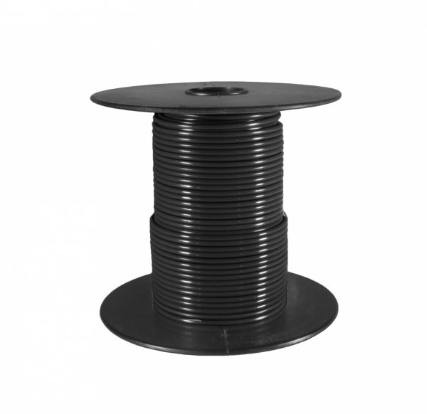 WirthCo Primary Wire, Stranded Conductor, 22 Gauge, Black, 100 Feet Spool, Copper Conductor/ PVC Insulation – 81121