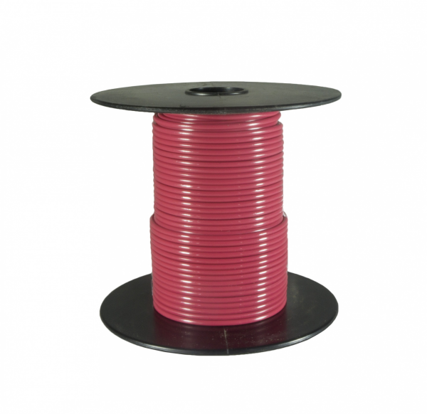 WirthCo Primary Wire, Stranded Conductor, 22 Gauge, Red, 100 Feet Spool, Copper Conductor/ PVC Insulation – 81125