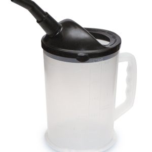 WirthCo Measure and Pour Bottle, 155 Ounce Measuring, 6 Inch Diameter, 8-1/4 Inch Height, White/ Black, Polypropylene – 94046