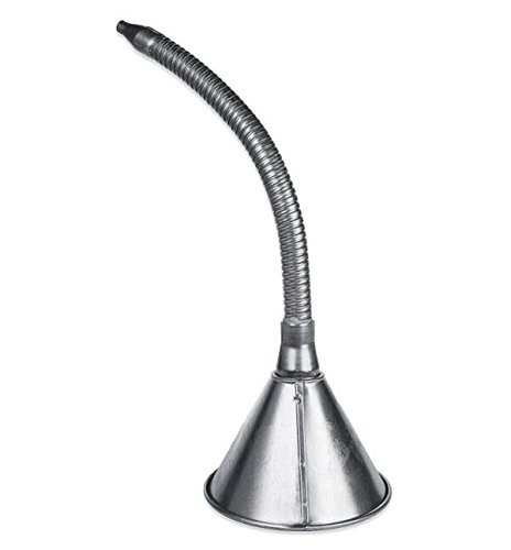 WirthCo Funnel, Round, 6-5/16 Inch Diameter X 19-7/8 Inch Overall Height, 1/2 Inch Spout Inside Diameter X 14 Inch Length Center Flex Spout – 94460