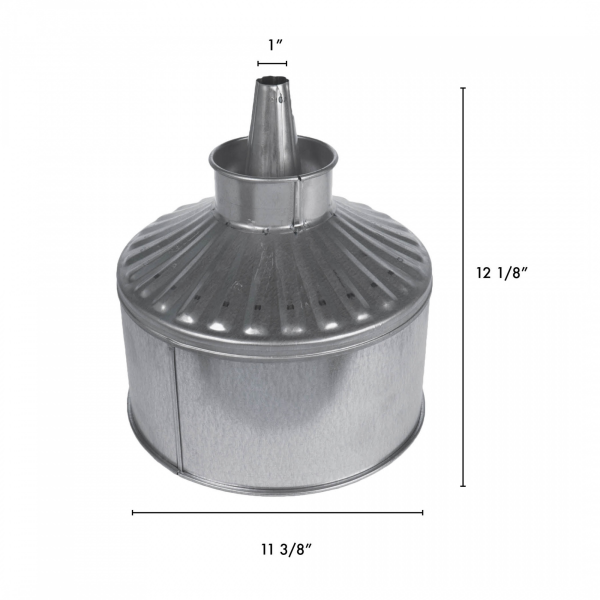 WirthCo Funnel, Round, 11-3/8 Inch Top Outside Diameter X 12-1/8 Inch Overall Height, 1 Inch Inside Diameter X 3-3/4 Inch Length Center Spout – 94469