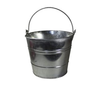 WirthCo Bucket, 12 Quart Capacity, Galvanized Steel, With Handle, Without Lid – 94490