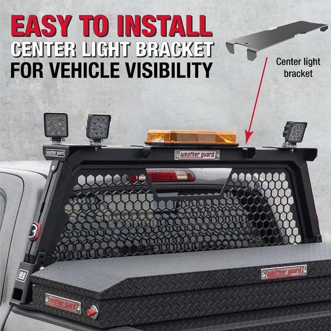 Weather Guard Headache Rack, Open Frame, Powder Coated, Matte Black, Aluminum, With Mounting Brackets and Hardware – 11902-52-01