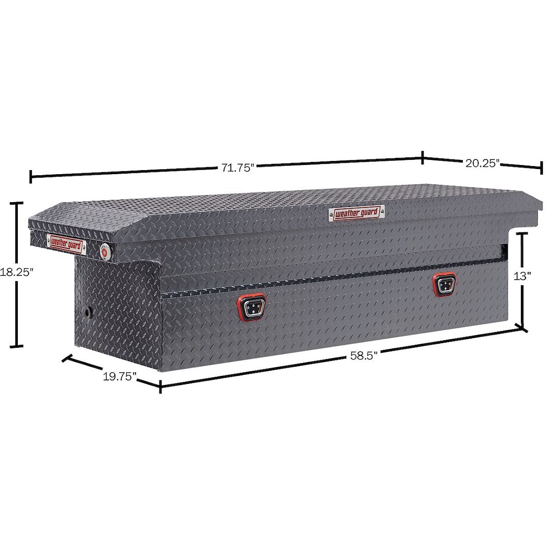 Weather Guard Tool Box, Crossover, Low Profile, Single Lid, Powder Coated, Gunmetal Gray, Aluminum – 121-6-04