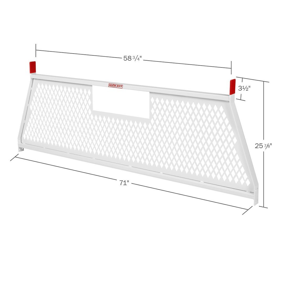 Weather Guard Headache Rack, Protect-A-Rail®, Mesh, White, Steel – 1906-3-02