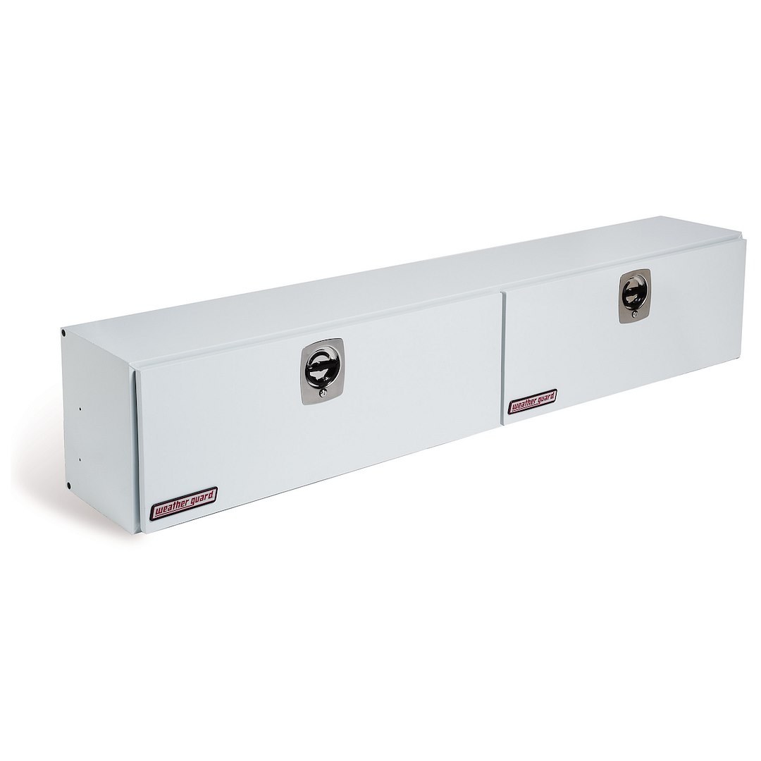 Weather Guard Tool Box, Hi-Side, Side Mount, 2 Doors, Smooth, White, Steel, 96-1/4 Inch Length X 13-1/4 Inch Width X 16 Inch Height – 296-3-02