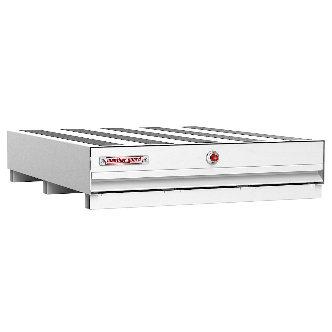 Weather Guard Bed Drawer, Pack Rat ®, 48 Inch Length X 39-3/4 Inch Width X 9-1/2 Inch Height, Lateral, One Drawer, Two Compartments, Steel – 308-3-04