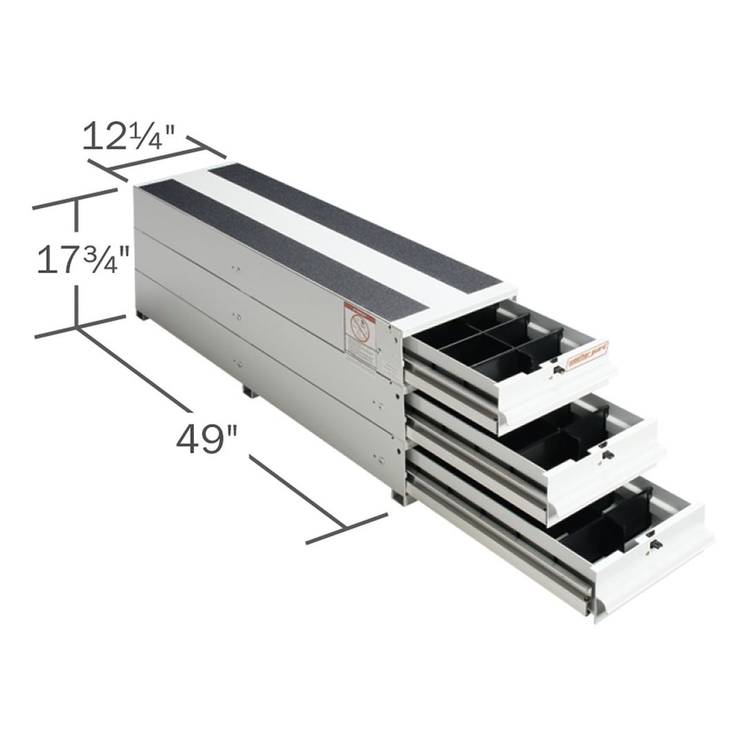 Weather Guard Bed Drawer, Itemizer ®, 49 Inch Length X 12-1/4 Inch Width X 17-3/4 Inch Height, Stacked Unit, 3 Drawers, 1 Compartment – 327-3