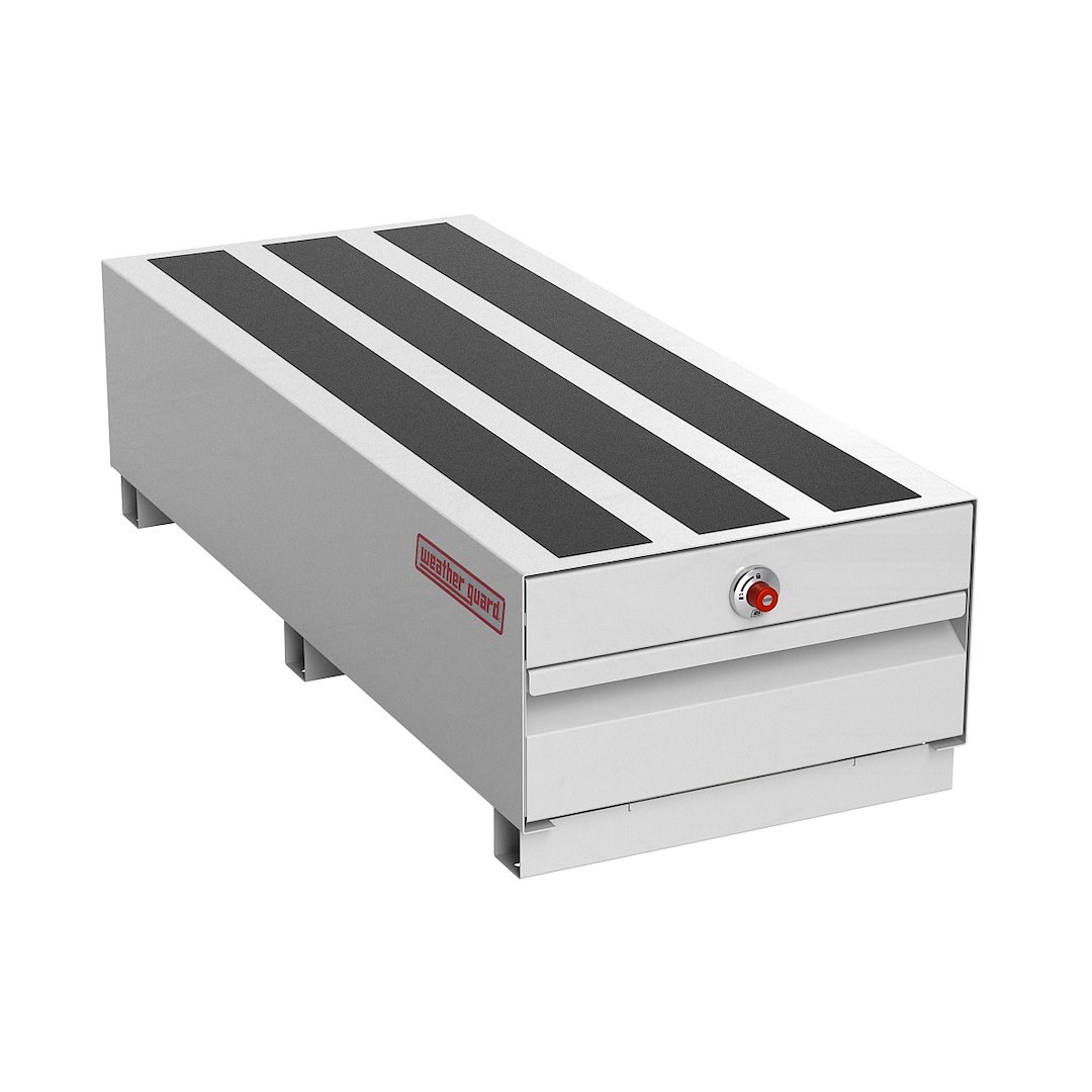 Weather Guard Bed Drawer, Pack Rat ®, 48 Inch Length X 20 Inch Width X 13 Inch Height, Lateral, One Drawer, One Compartment, Steel, White – 336-3-04