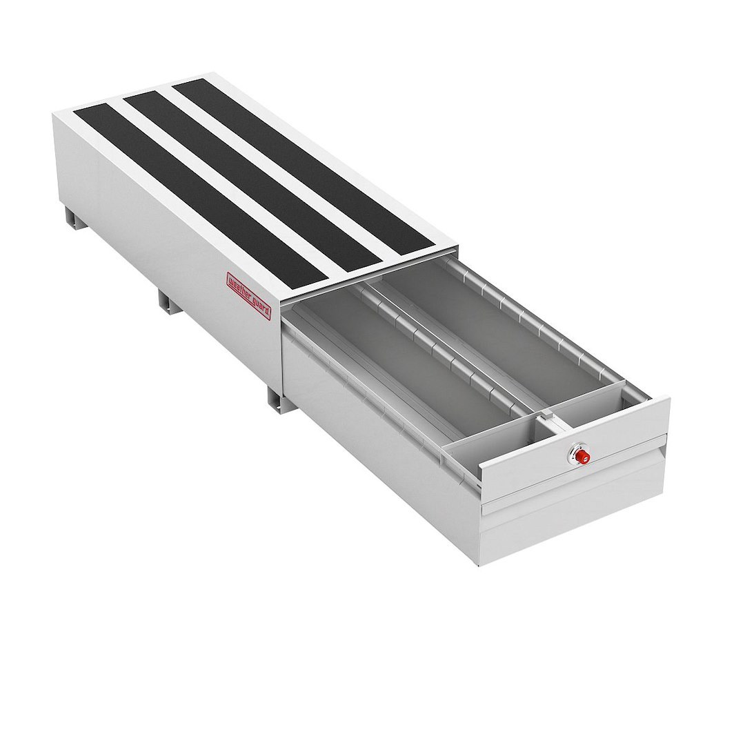 Weather Guard Bed Drawer, Pack Rat ®, 48 Inch Length X 20 Inch Width X 13 Inch Height, Lateral, One Drawer, One Compartment, Steel, White – 336-3-04