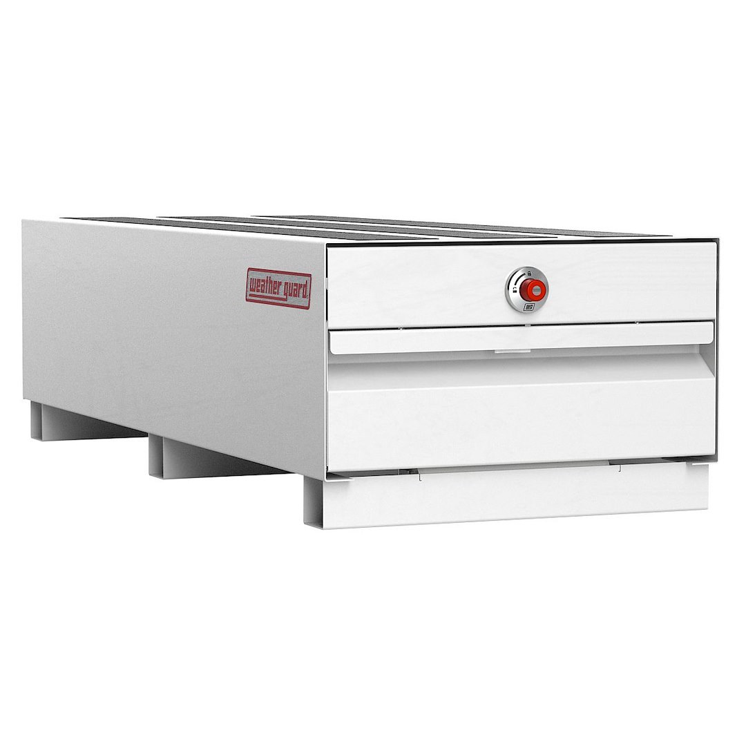 Weather Guard Bed Drawer, Pack Rat ®, 48 Inch Length X 20 Inch Width X 13 Inch Height, Lateral, One Drawer, One Compartment, Steel, White – 336-3-04