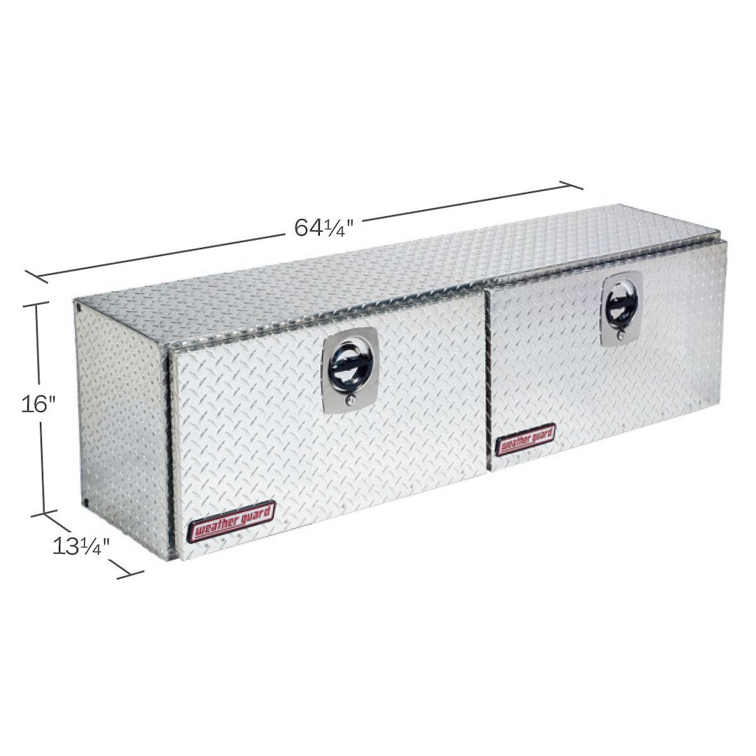 Weather Guard Tool Box, Hi-Side, Side Mount, 2 Doors, Diamond Tread, Bright, Aluminum – 364-0-02