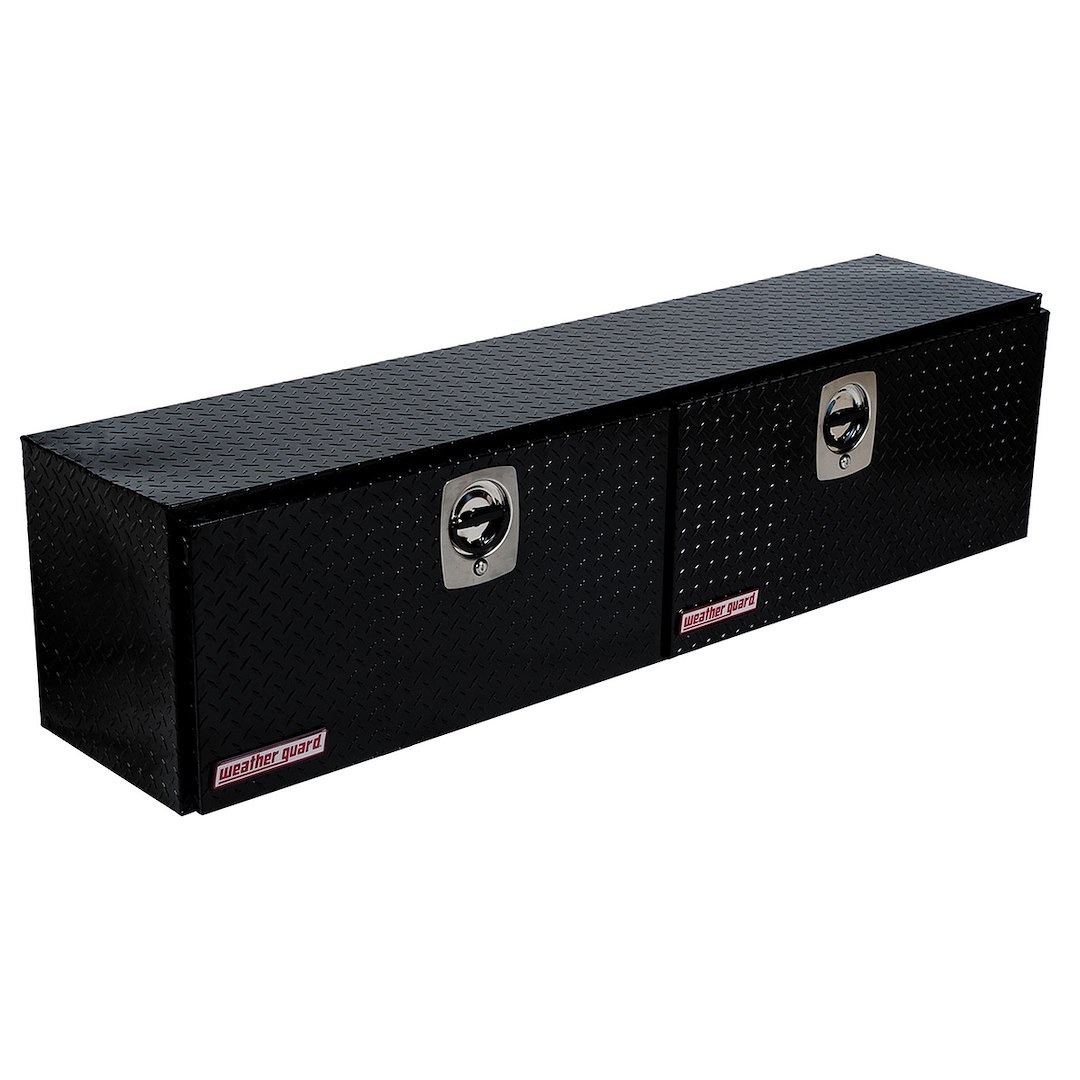 Weather Guard Tool Box, Hi-Side, Side Mount, 2 Doors, Diamond Tread, Black, Aluminum – 372-5-02