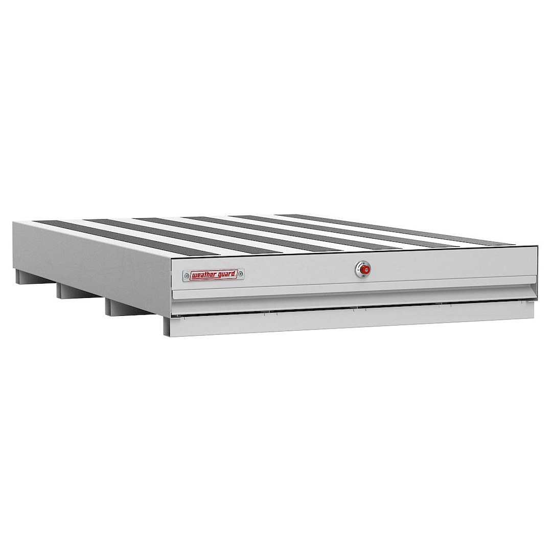 Weather Guard Bed Drawer, Pack Rat ®, 72 Inch Length X 48 Inch Width X 9-1/2 Inch Height, Lateral, One Drawer, Three Compartments, Steel – 379-3-04