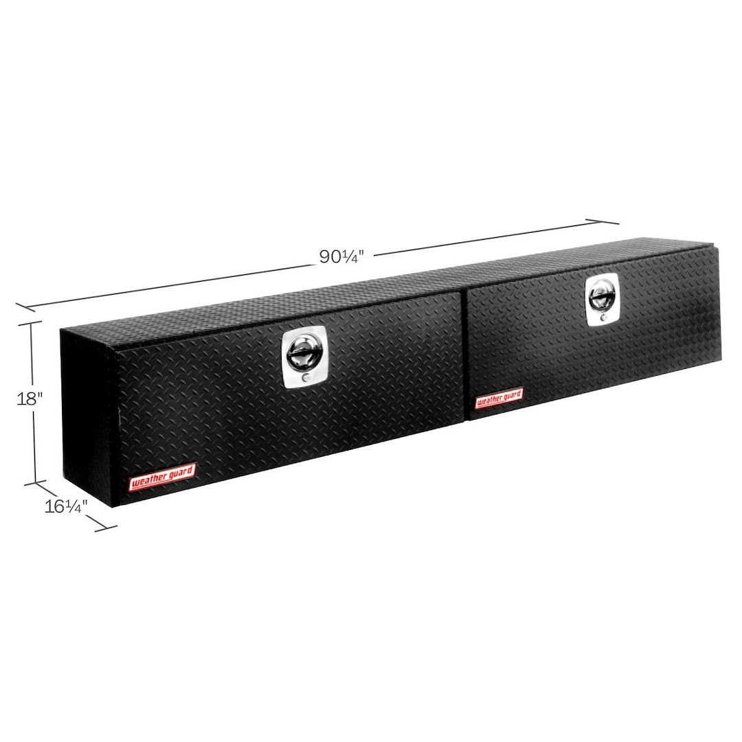 Weather Guard Tool Box, Super-Side, Side Mount, 2 Doors, Textured, Black, Aluminum – 391-52-02