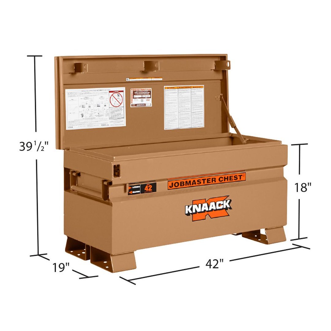 Weather Guard Tool Box, Jobmaster ®, Chest, Single Lid, Smooth, Tan, Steel, 19 Inch Width X 42 Inch Length X 18 Inch Height – 42-KL